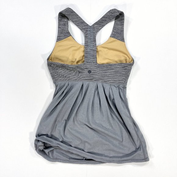 Lululemon Power Dance Women's 4 Loose Draped Gray Sports Bra Tank - Picture 4 of 16